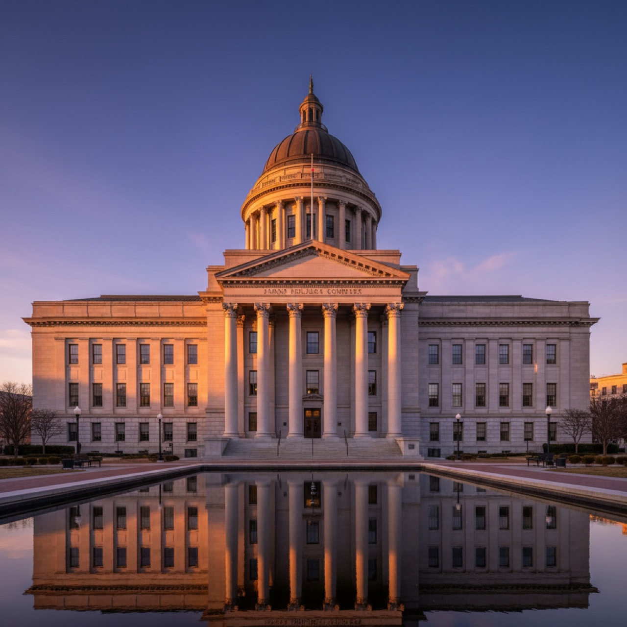 Providence Rhode Island State House at golden hour