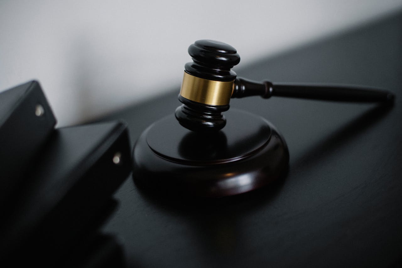 Judge's gavel on desk