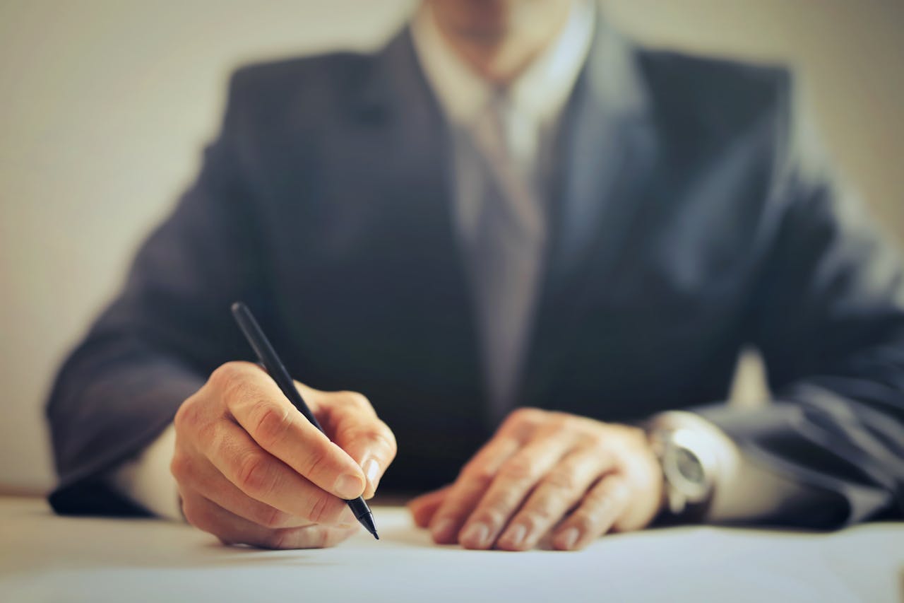 Attorney signing document