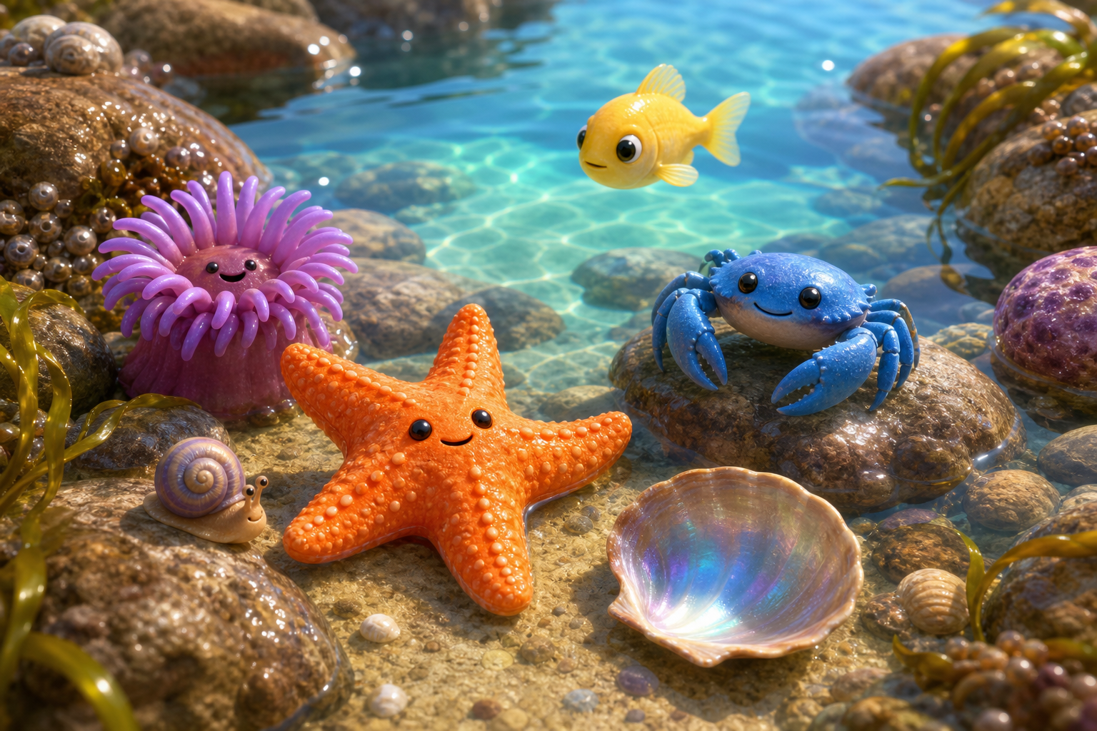 Sanctuary Walk, gentle worlds with tide pools, gardens, lanterns, and a lighthouse